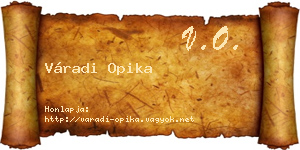 Váradi Opika névjegykártya
